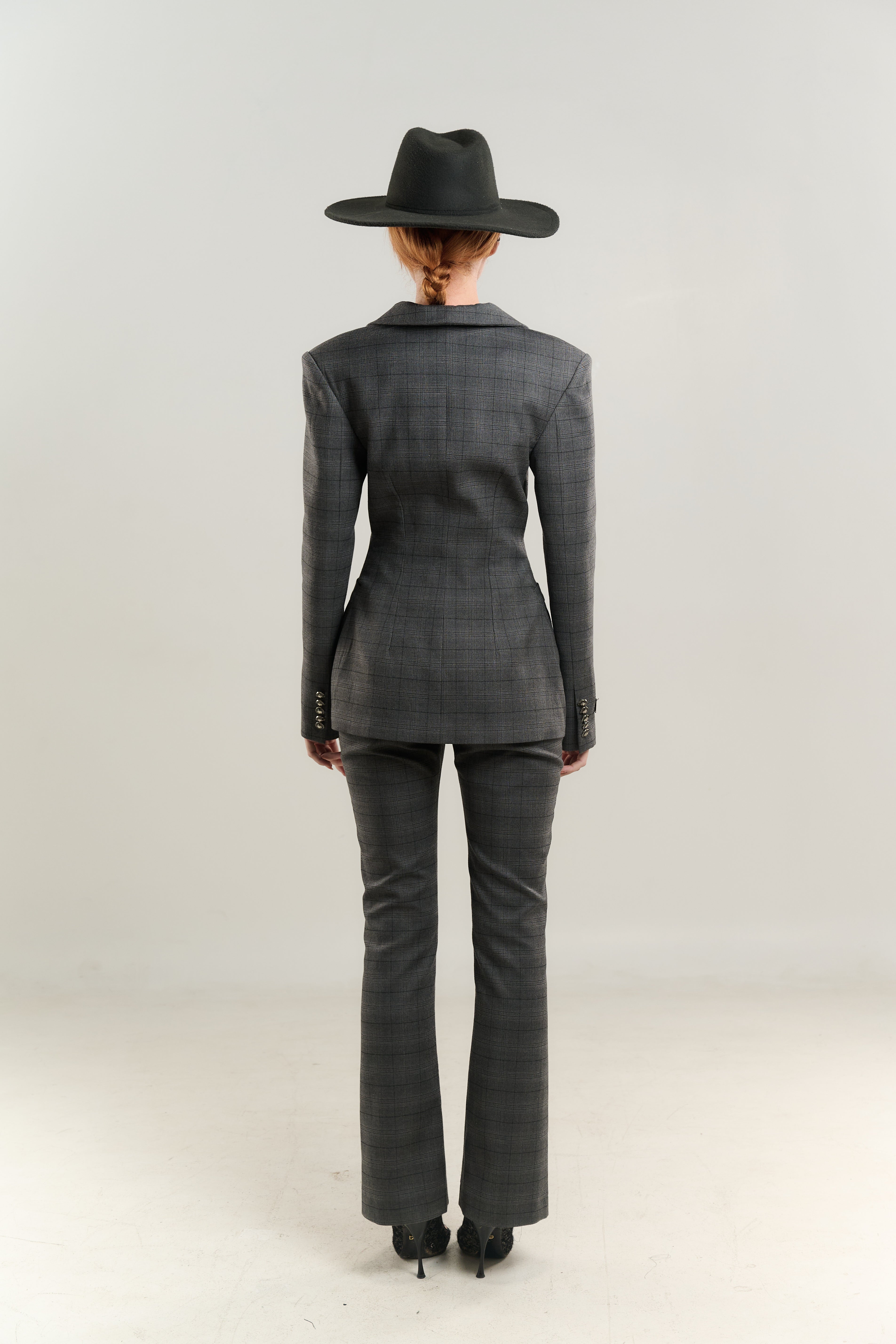 1970S BLAZER SUIT INVERTED PLEATED POCKETS DOUBLE BREASTED