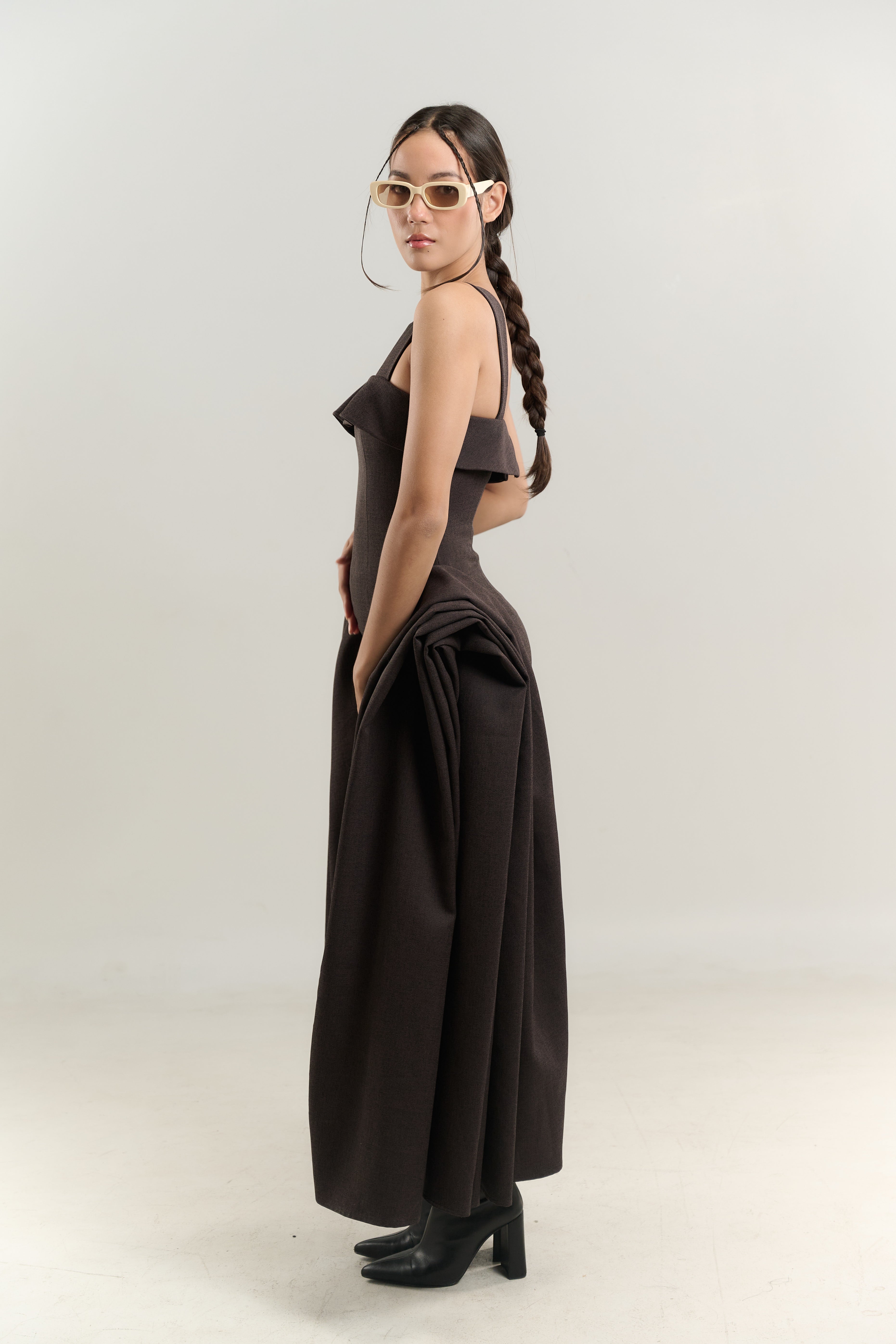 BROWN DOUBLE CHEST DOUBLE LAYER