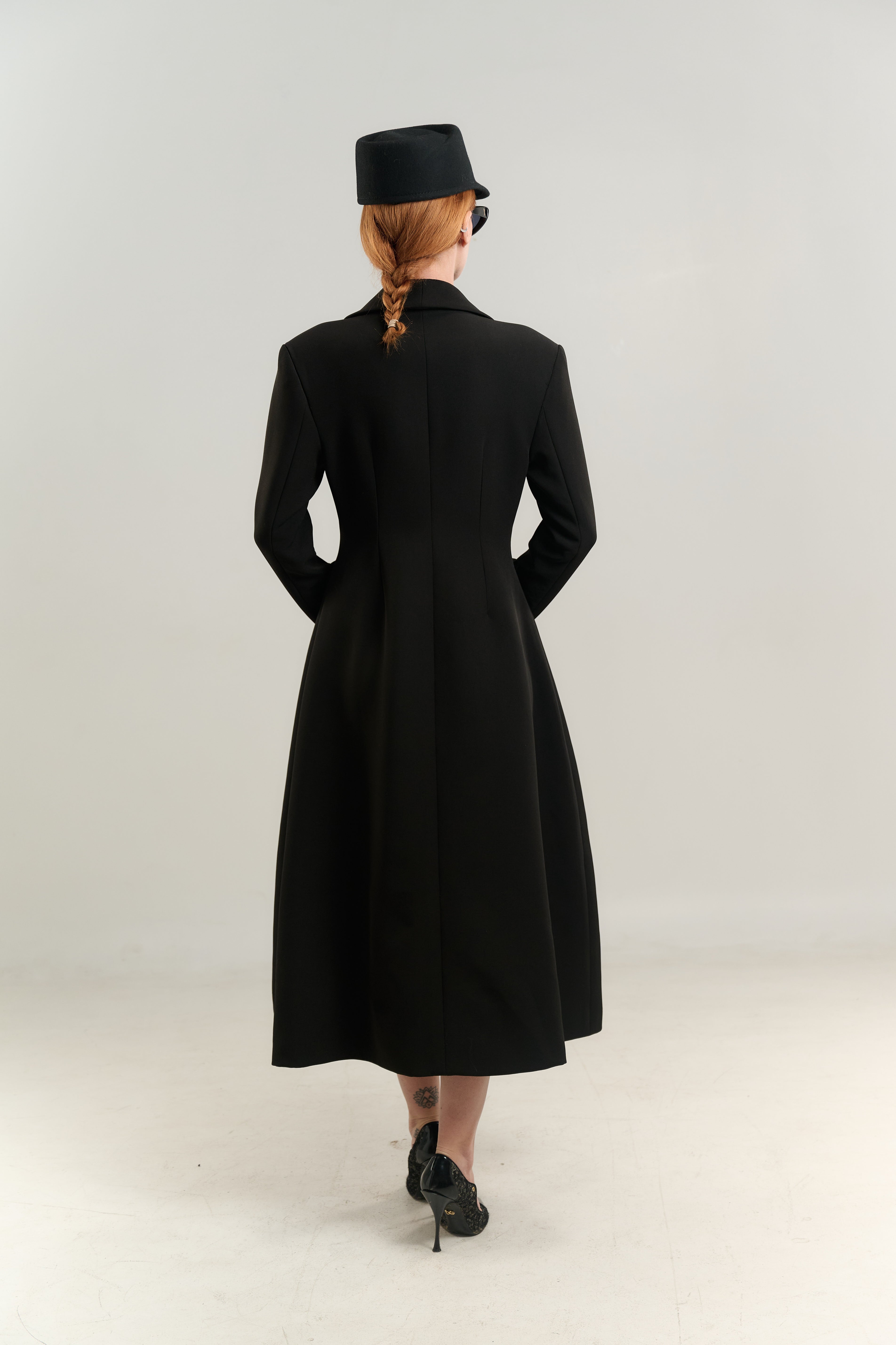 PRINCESS SWING COAT BLAZER JETTED POCKETS WITH FLAP DOUBLE BREASTED