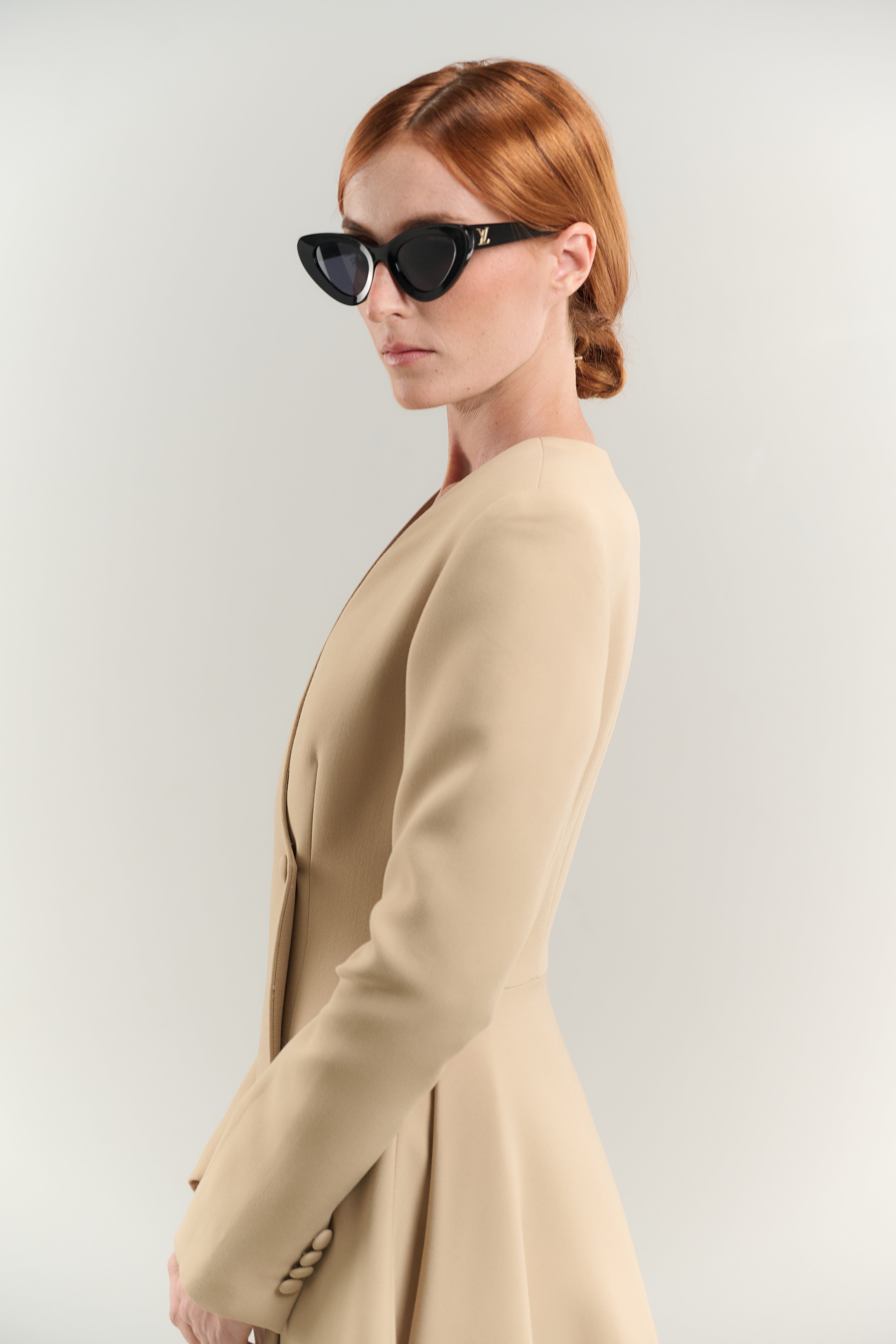 SWING COAT V-NECK DOUBLE BREASTED